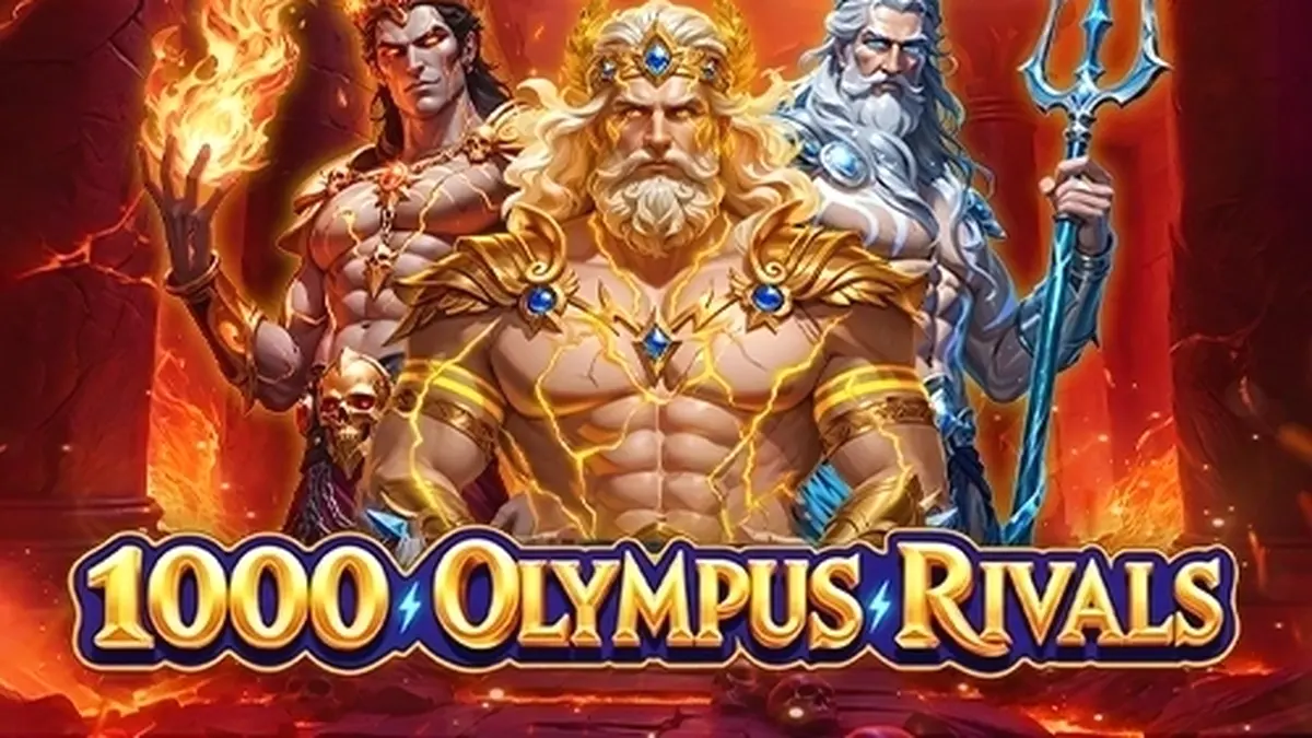 Tampilan visual slot 1000 Olympus Rivals dengan tema mitologi