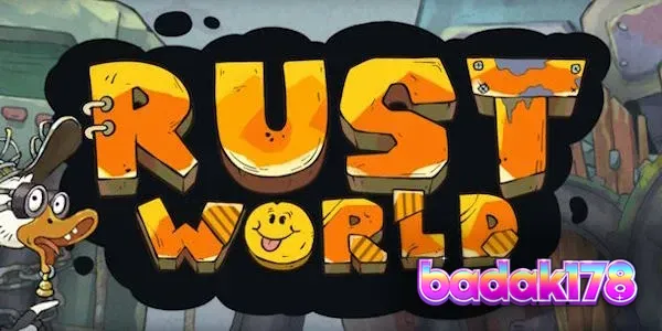 Tampilan antarmuka grid 7x7 pada slot Rust World dengan elemen visual yang artistik.